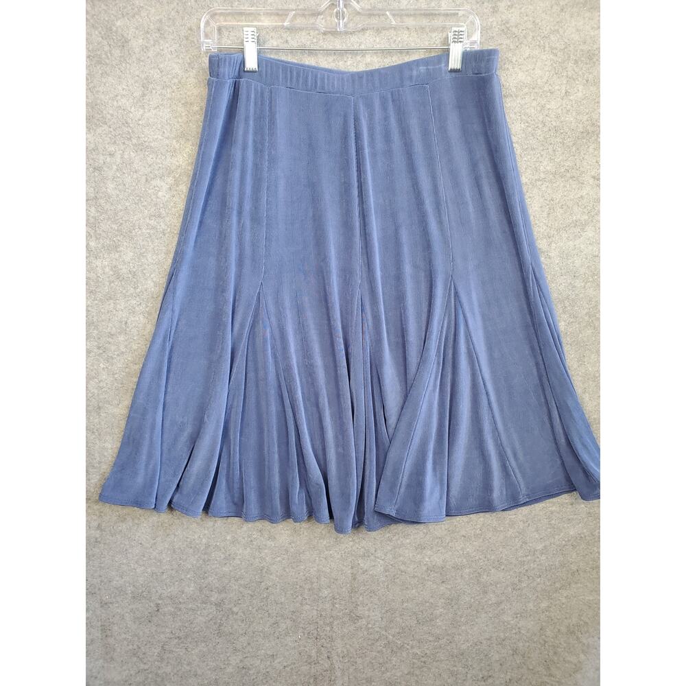Chico's Women's Size 2-Large Blue Travelers Midi Skirt - Picture 2 of 5